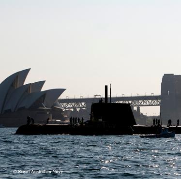 HMAS COLLINS arrives in Sydney Harbour. HMAS COLLINS is the first Collins Class submarine to visit Sydney for more than two years.