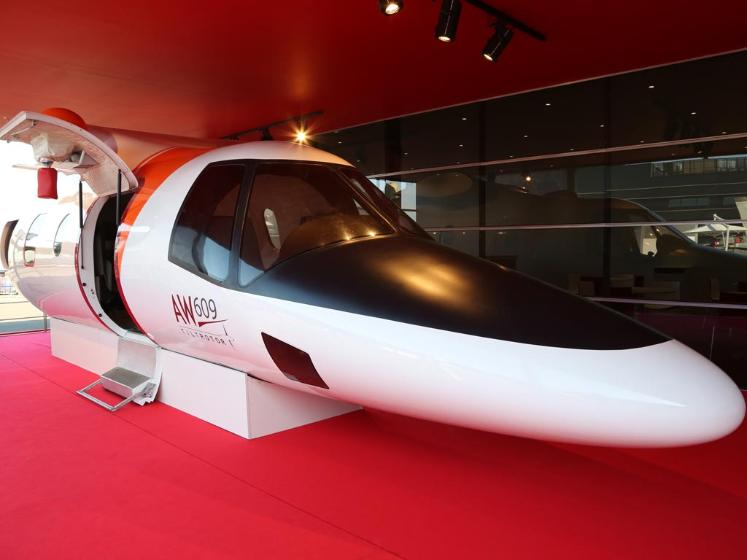 The AW609 tiltrotor mock cabin in SAR configuration