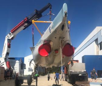 Loading the partially disassembled X616 in Venegono