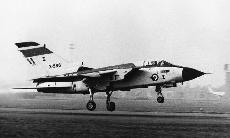 First flight of the first prototype Tornado Panavia, assembled in Italy, 1975