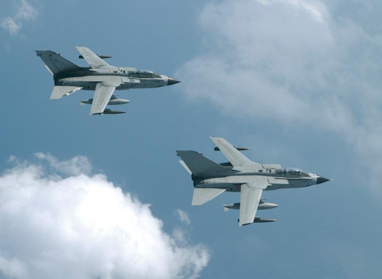 Two Tornado fighter aircraft in flight