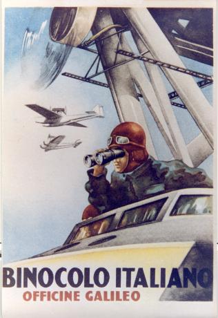 Advertising poster for Officine Galileo Italian binoculars, 1930s