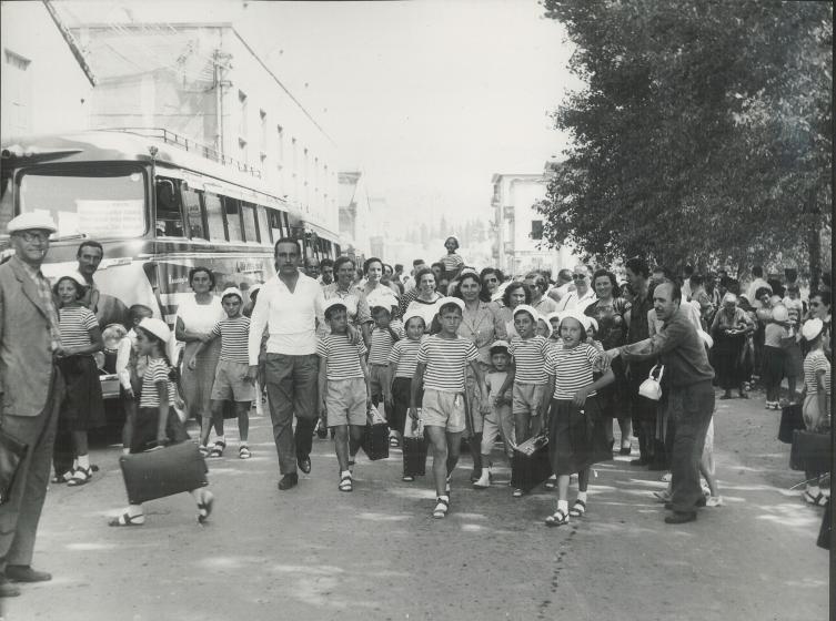 Leaving for OTO Melara summer camp, 1954
