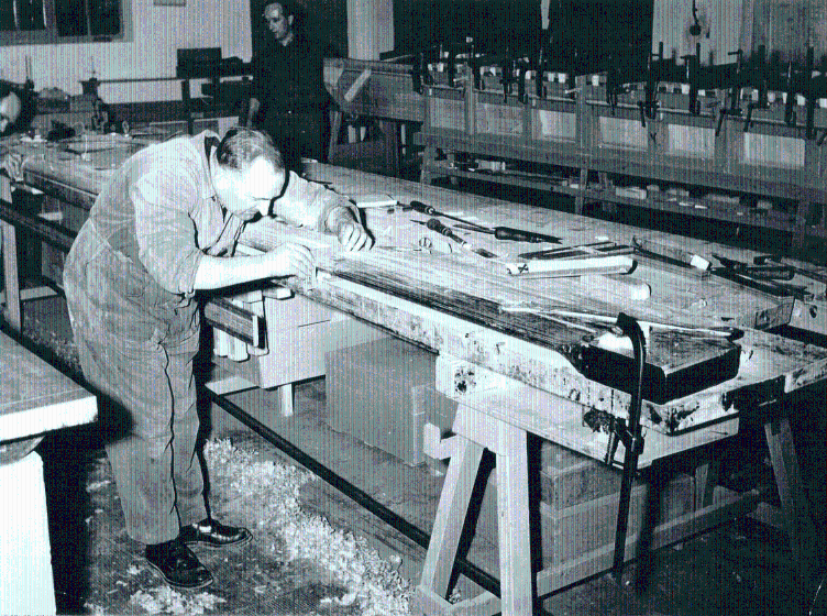 Wooden blade machining department, 1957