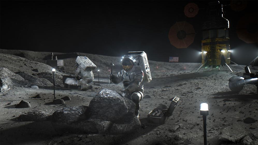 Artistic image of a base on the Moon (credits: NASA)